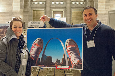 Katrin Hackenberg and Coordinator of International Programs Christopher Sulincevski celebrate her first-place photo. (Provided photo)