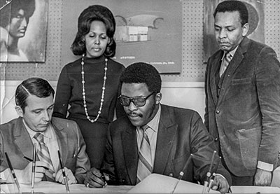 Rodney Wead, center, served on the board of the first black-owned bank in Omaha, Nebraska. (Provided)