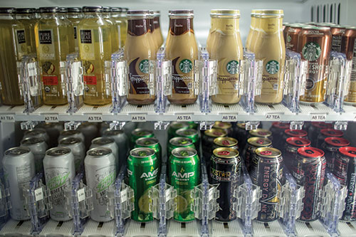 Beverages in campus vending machines range in price from $1.50 to $3. (Photo by Daniel Shular)