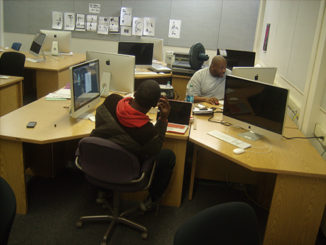 Students study graphics at Forest Park. (Photo by Anna Mars Chekhovskaya)