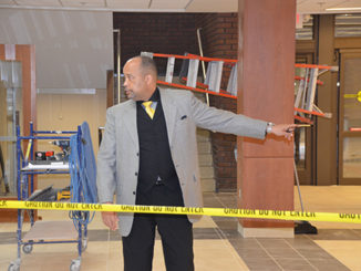 Thomas Walker talks about some of the changes to the student center. (Photo by Scott Allen)