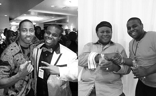 Byron Keaton poses with actor Brandon T Jackson and comedian George Wallace. (Provided photos)
