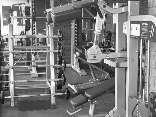 New workout equipment sits idle in the weight room. (Photo by Jamie Greene)