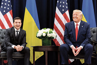 President Donald Trump participates in a bilateral meeting with Ukraine President Volodymyr Zalensky on Sept. 25 in New York City. (White House photo by Shealah Craighead)