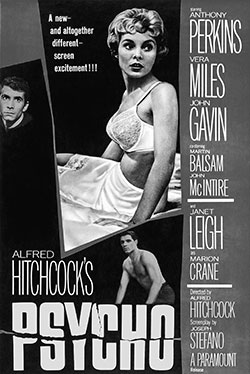 Poster for Alfred Hitchcock’s film “Psycho,” released in 1960